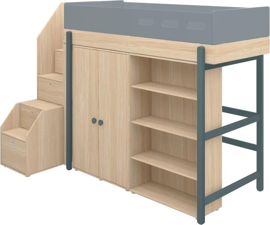 Flexa Hoogslaper m. trap en opbergruimte