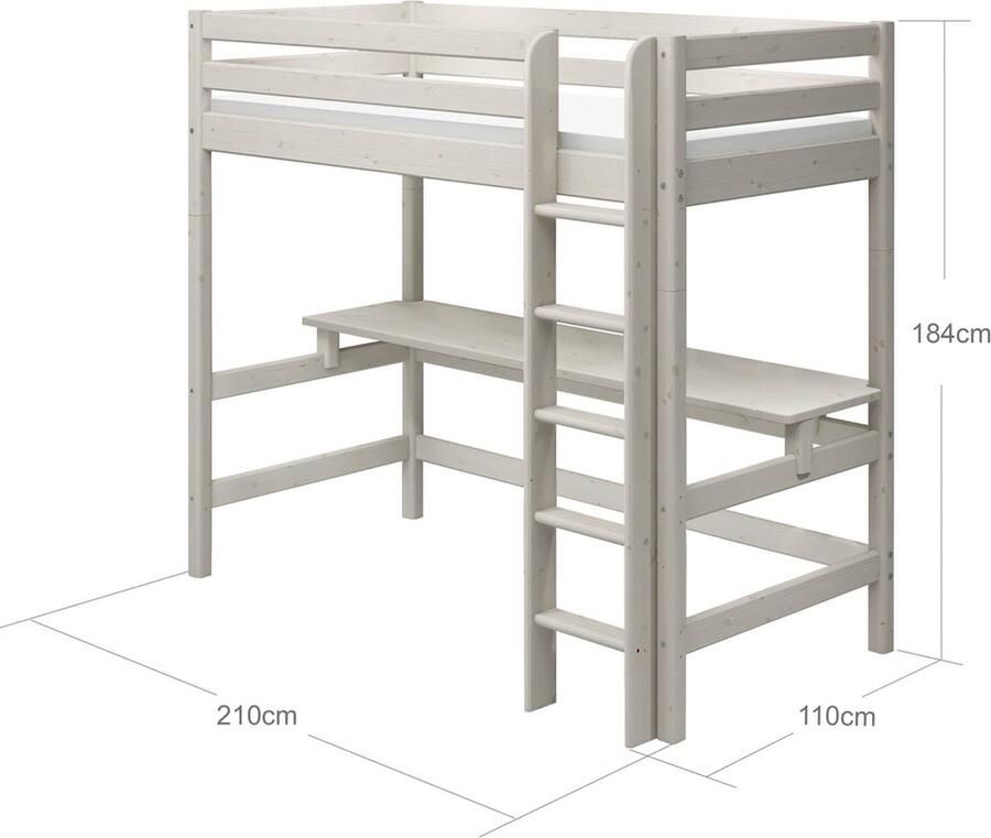 Flexa Hoogslaper met rechte ladder en bureau