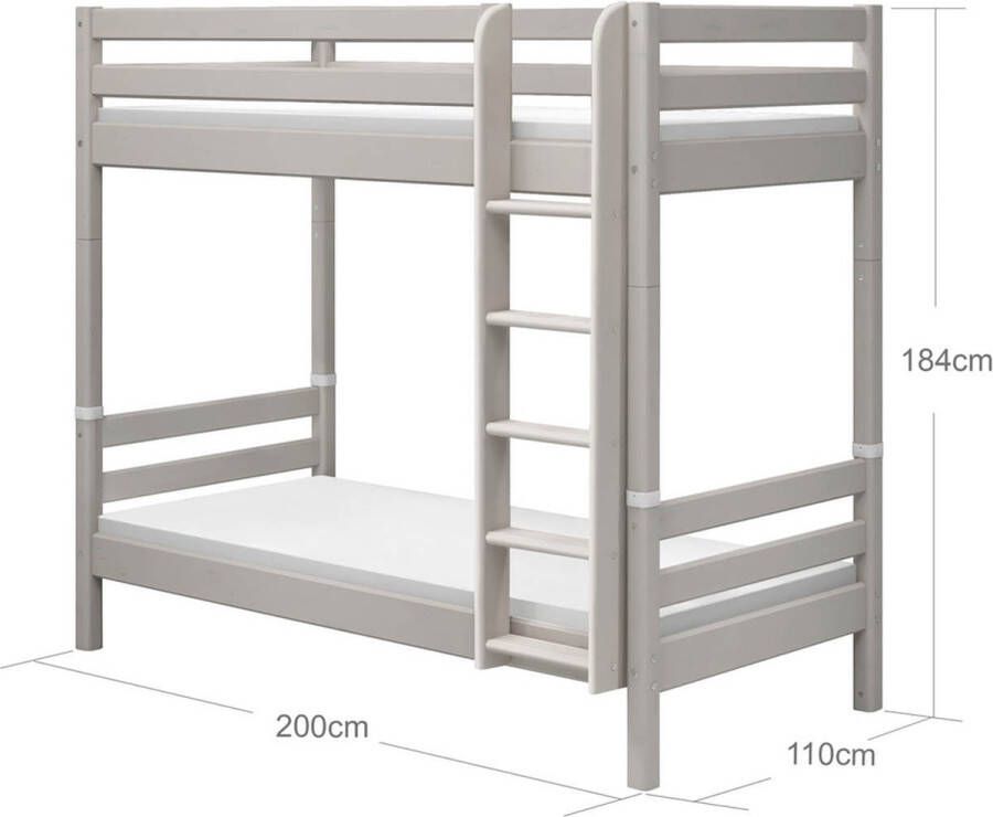 Flexa Stapelbed met extra hoogte en rechte ladder