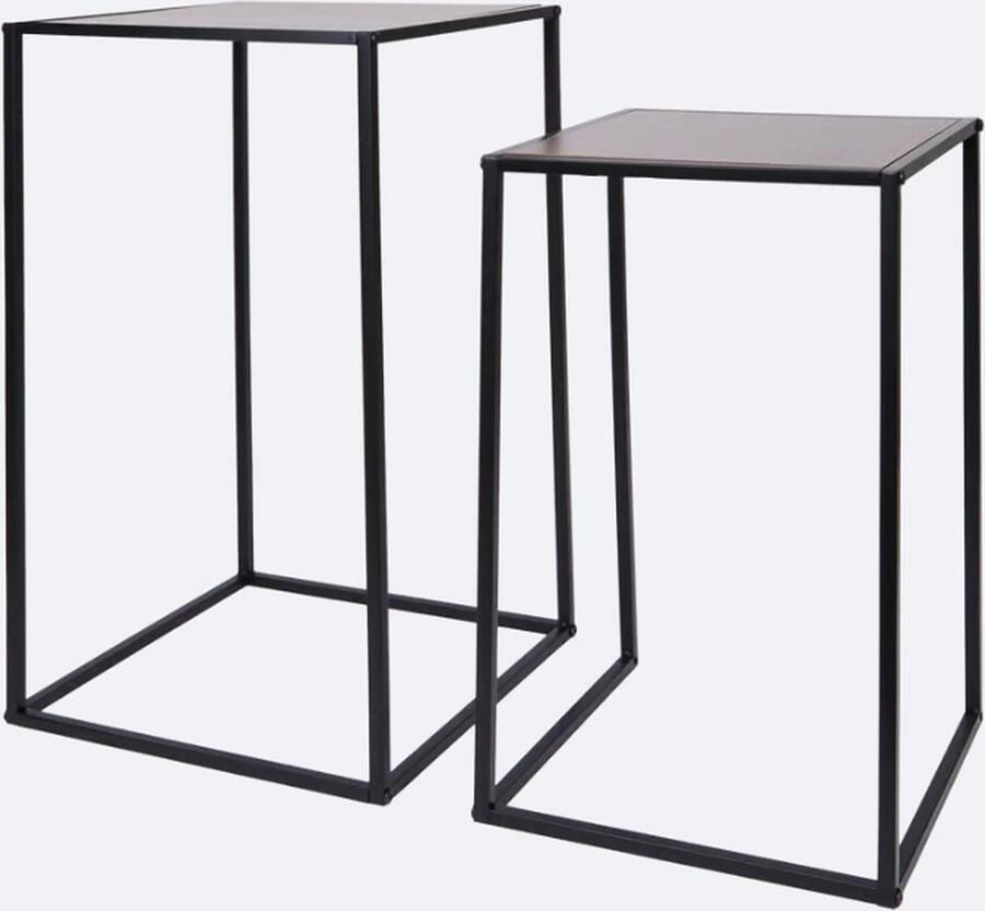 Flexible bv Bijzettafels 2 stuks Grote variant: 35 x 35 x 65 cm Kleine variant: 30 x 30 x 55 cm Eenvoudig in elkaar te zetten - Foto 2