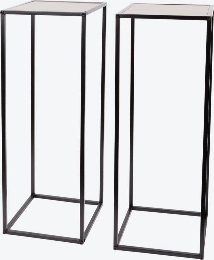 Flexible bv Zuilen bijzettafel 25 x 25 x 70 cm 2 stuks donker bruin
