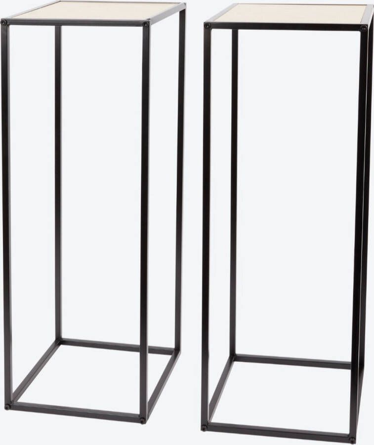 Flexible bv Zuilen bijzettafel 25 x 25 x 70 cm 2 stuks licht bruin