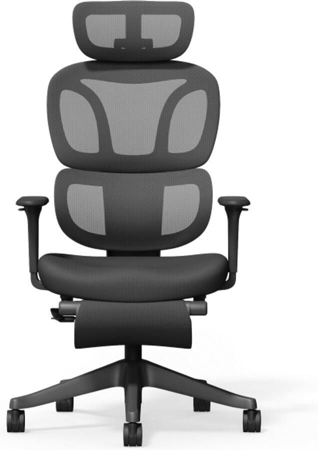 FLEXISPOT Ergonomische Bureaustoel met Verstelbare Hoofdsteun – Ademend Mesh – Driehoekig Frame – Zwart