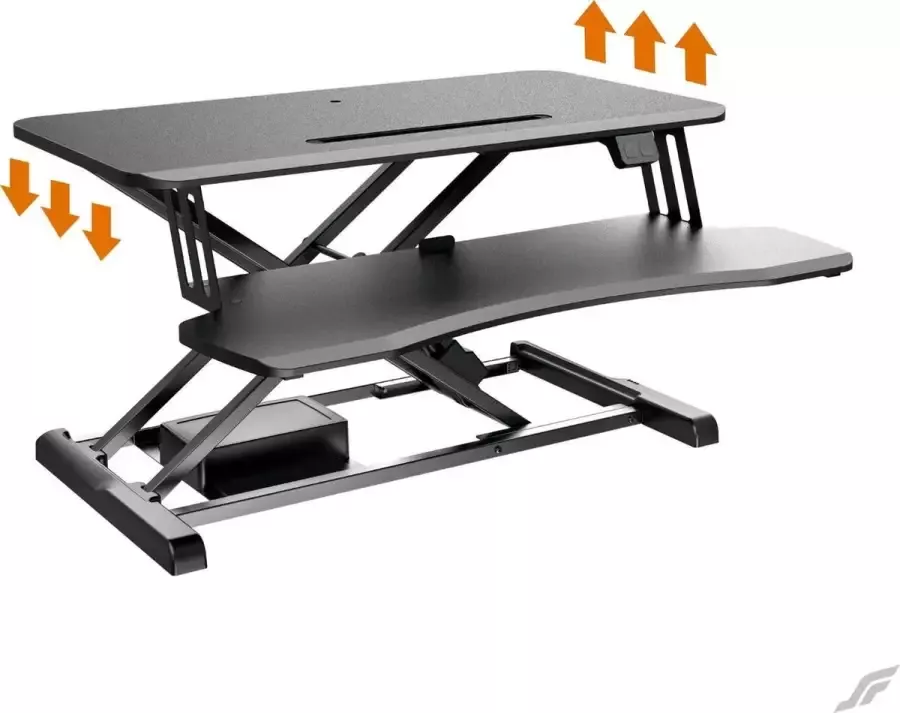 FlexyStands™ Sit-Stand Desk Elektrisch Laptoptafel Zit Sta Bureau Computertafel Zit Sta Verhoger Bureautafel Groot Scherm en Toetsenbord Blad Ruimte voor 2 Schermen Nieuw Model 2021