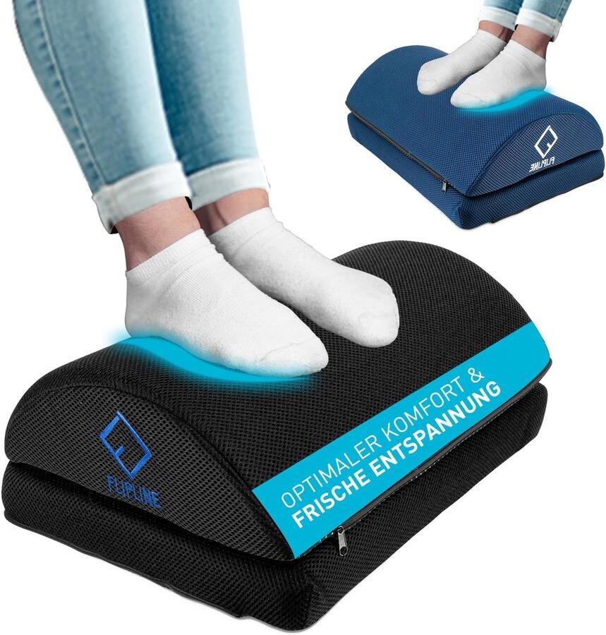Flipline Voetenbank Bureau Zwart Afneembare & Wasbare Mesh Hoes In Hoogte Verstelbare Voetenbank Antislip Voetenbank Bureau Voetenbank Kantoor & Thuiskantoor Accessoires Ergonomische Voetenbank