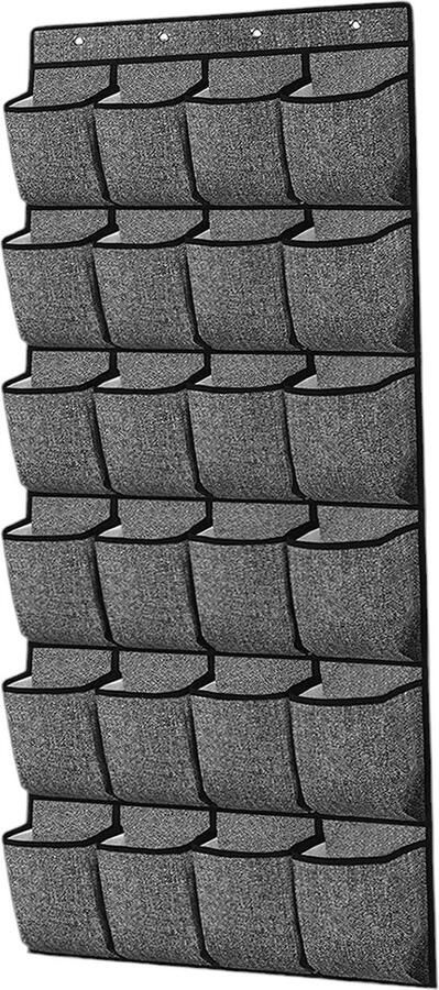 Flokoo Schoenenkast Hangend Schoenenzak 24 vakken Opbergen van Schoenen aan Deur Schoenenzak Grijs Oplossing voor rondslingerende schoenen Hoogwaardige Schoenenkast