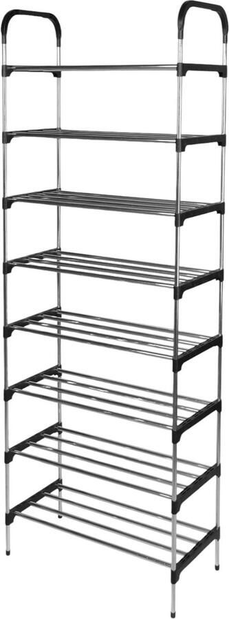 Flokoo Schoenenrek met 8 Lagen – Ruimte voor 40 Paar Schoenen – Stevig Ontwerp van Metaal en Kunststof – Ruimtebesparend en Modern