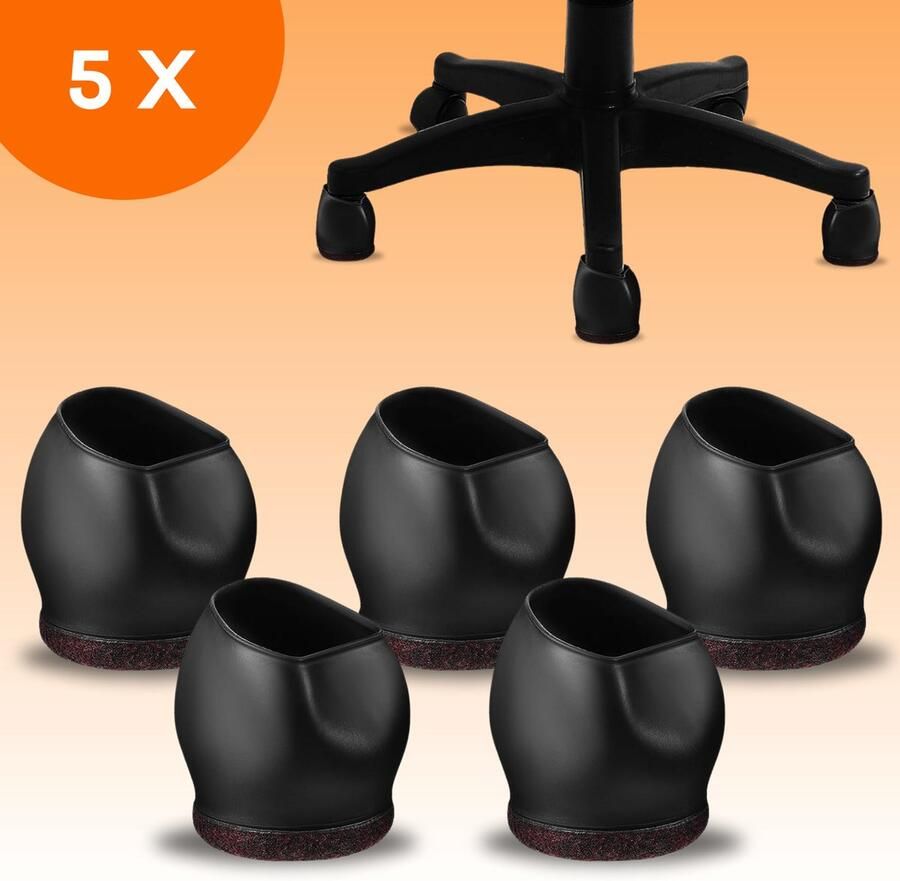 FLOOQ Bureaustoel Glijders set van 5 Beschermers wielen Hoezen