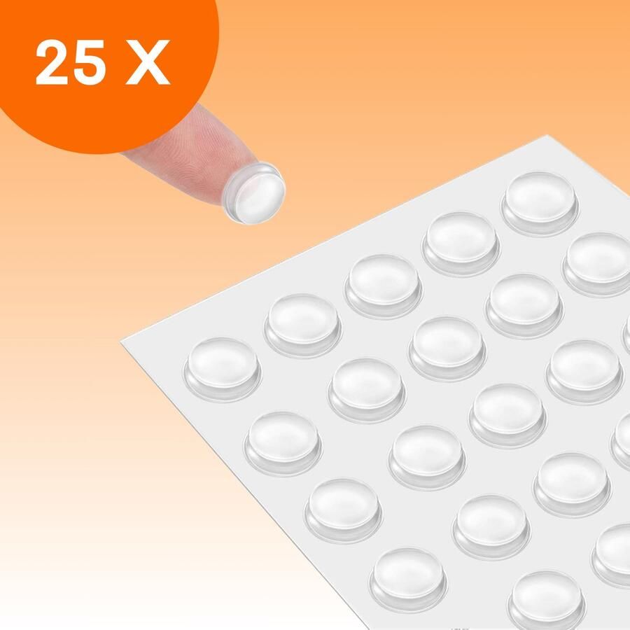 FLOOQ Deurstoppers Zelfklevend Transparant 25 x 18mm Stootdopjes Stootdoppen Muurbescherming Deurbescherming Soft Close Kast Deurdemper