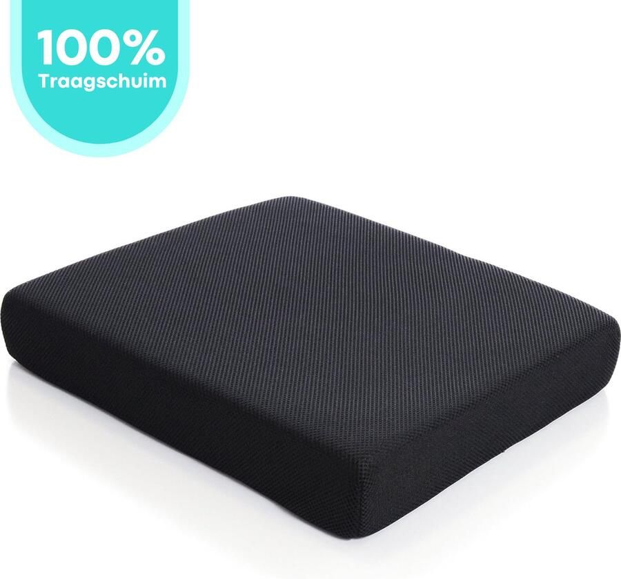 FLOOQ Orthopedisch Zitkussen Traagschuim Vierkant