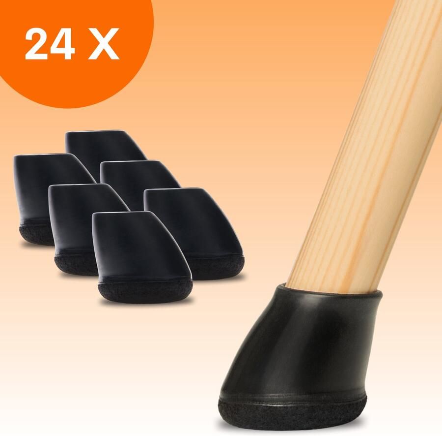 FLOOQ Pro Stoelpootdoppen Flexibel Rond 14-20mm Anti-Kras Vilt Stoelpoot beschermers Vloerbescherming 24 Stuks – Fen