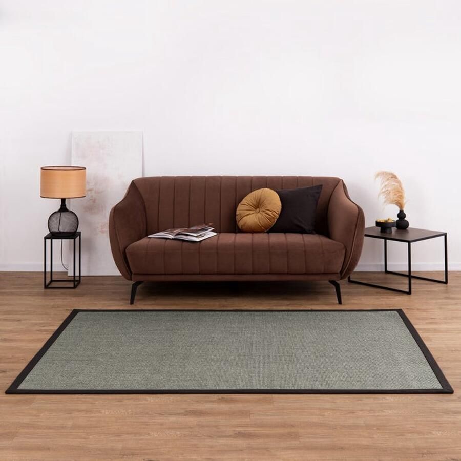 Floordirekt Premium-Sisal-Tapijt Vloerkleed Amazonas Grijs Met rand 160 x 230 cm