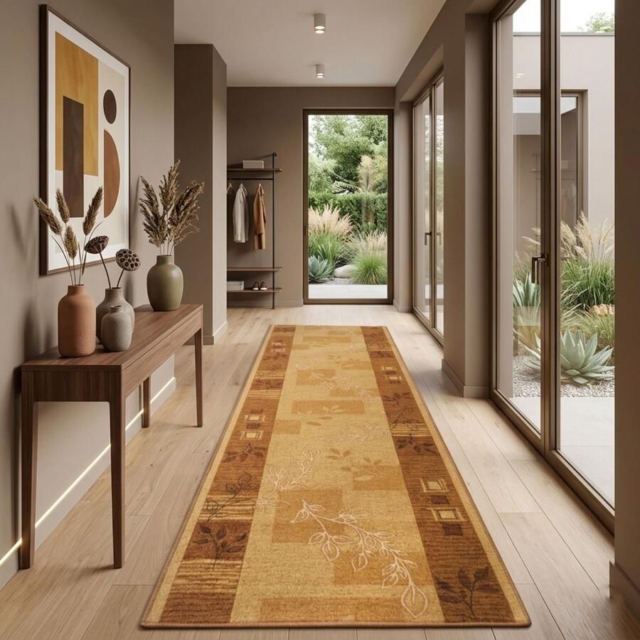 Floordirekt Tapijtloper Akzent Keukenloper Vloerkleed Modern & Eenvoudig te Onderhouden Beige 67 x 700 cm - Foto 2