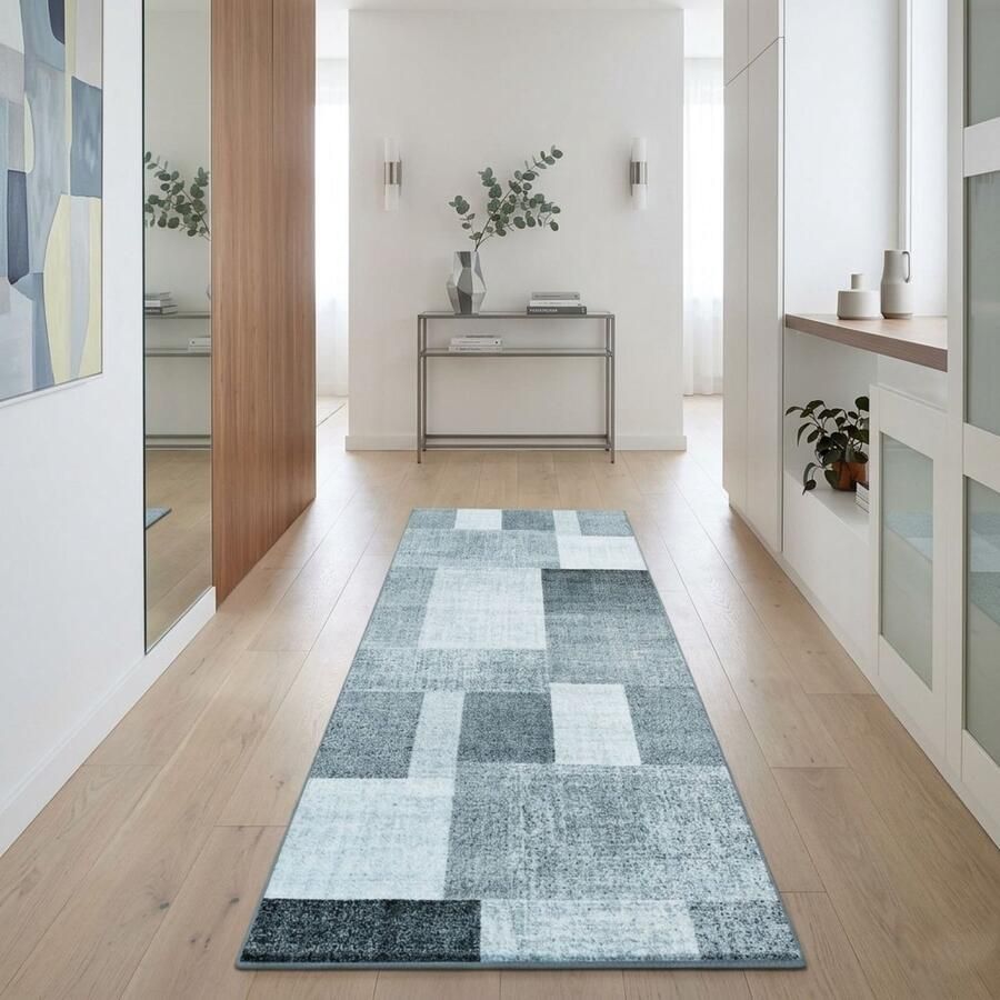 Floordirekt Tapijtloper Lucano Op Maat Modern Antislip Woonvloerkleed Antraciet 80 x 450 cm - Foto 2