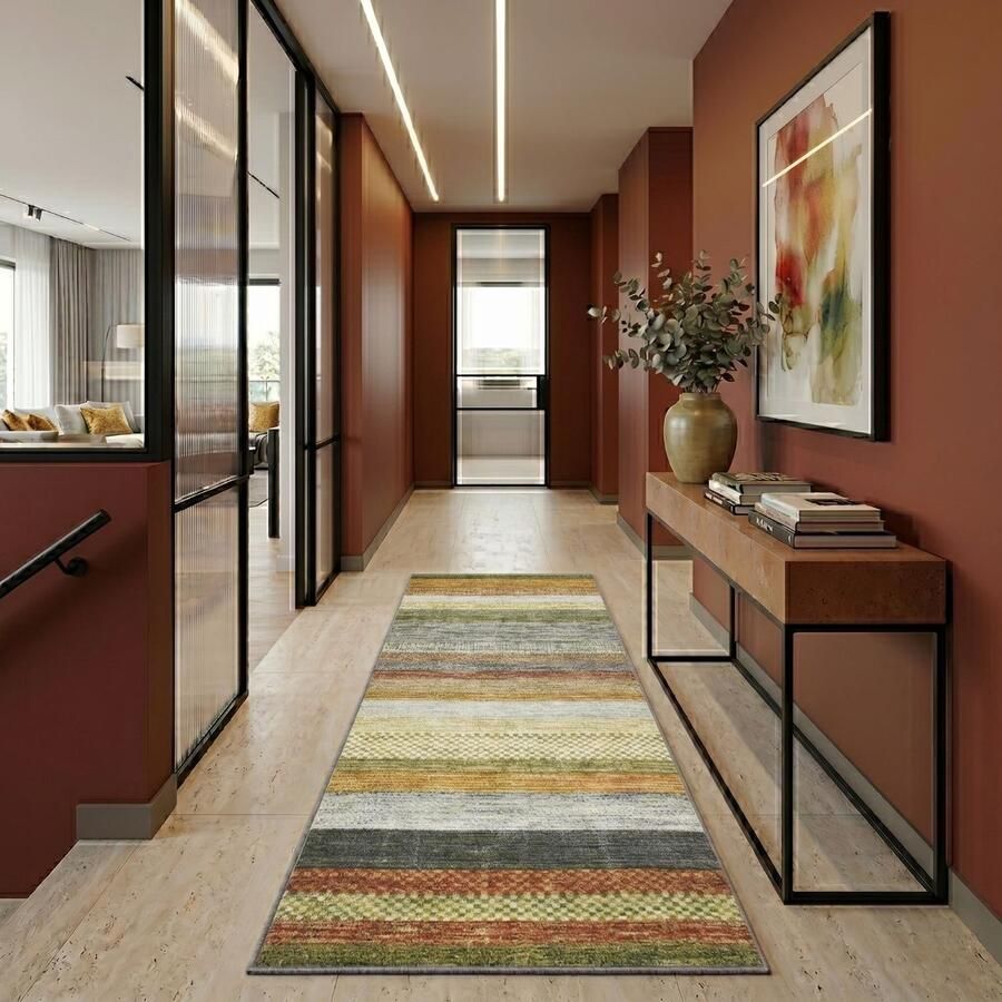 Floordirekt Tapijtloper Op maat Naxos Antislip Slijtvast & Onderhoudsvriendelijk Veel Kleurvarianten In Moderne Stijl Beige-Rood 80 x 500 cm - Foto 2