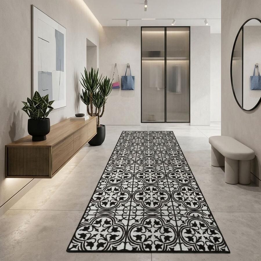 Floordirekt Tapijtloper Wexford Met Patroon Op Maat gemaakte Fijne Lus Tapijtloper Voor Keuken Hal & Woonkamer 80 x 500 cm - Foto 2