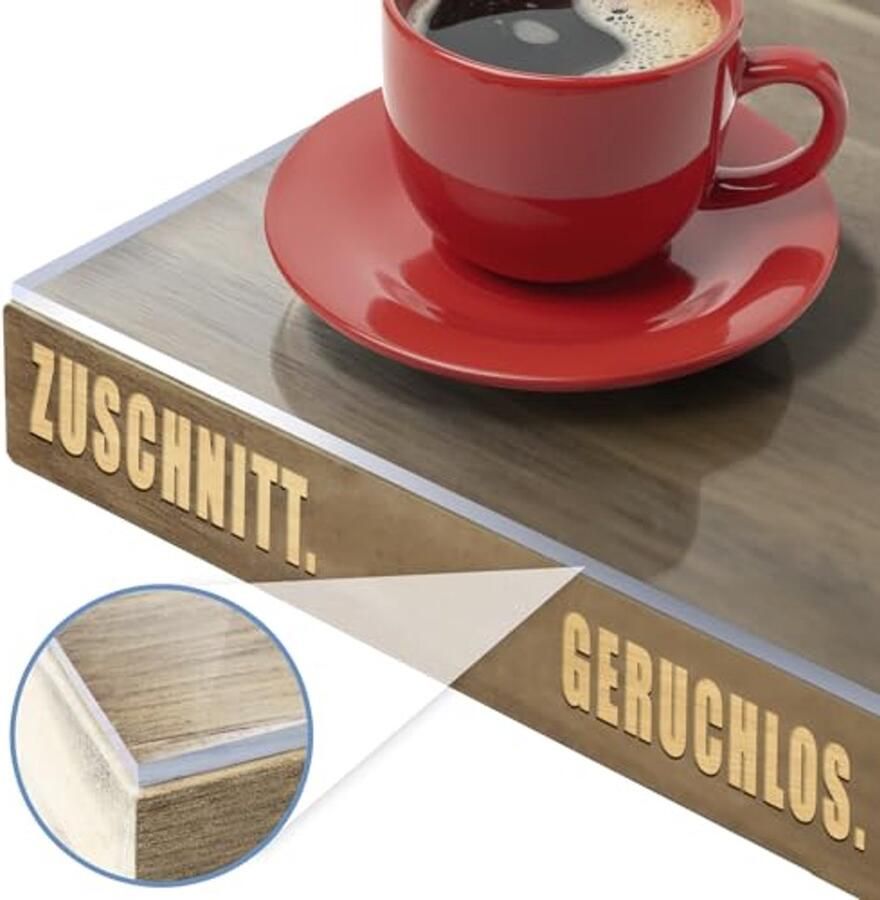 Floordirekt Transparante Tafelfolie Kristal met Rechte Rand Tafelkleed op Maat instelbaar Beschermfolie Kristalhelder Tafelbescherming 140 x 180 cm