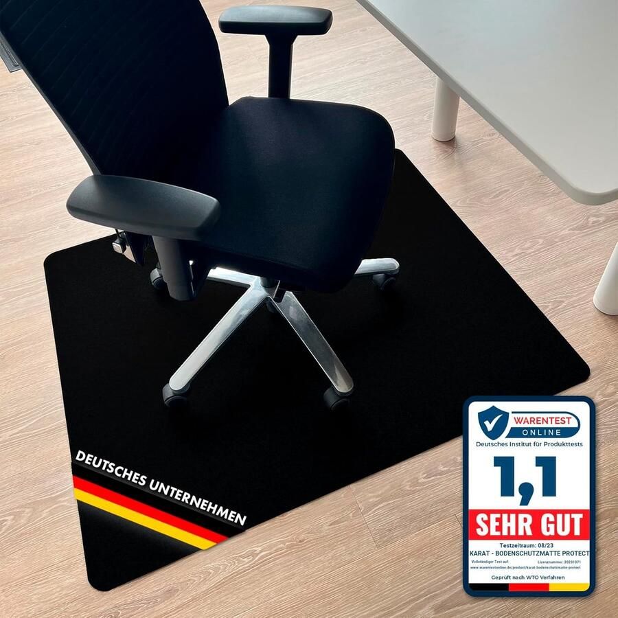 Floordirekt Vloerbeschermingsmat Voor Harde Vloeren Gekleurde Onderlegger voor Bureaustoelen Bureaustoelmat Stoelonderlaag Polypropyleen Dikte: 1 9 mm Zwart 75 x 120 cm