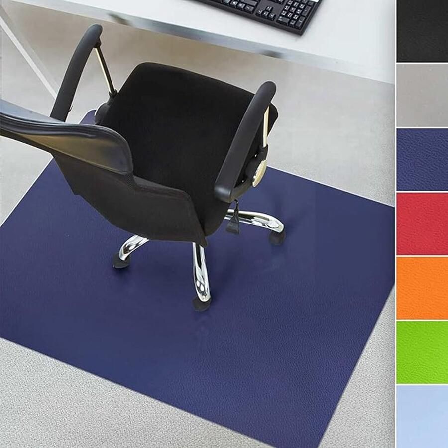 Floordirekt Vloerbeschermingsmat Voor Harde Vloeren Gekleurde Onderlegger voor Bureaustoelen Bureaustoelmat Stoelonderlaag Polypropyleen Dikte: 1 9 mm Donkerblauw 114 x 200 cm