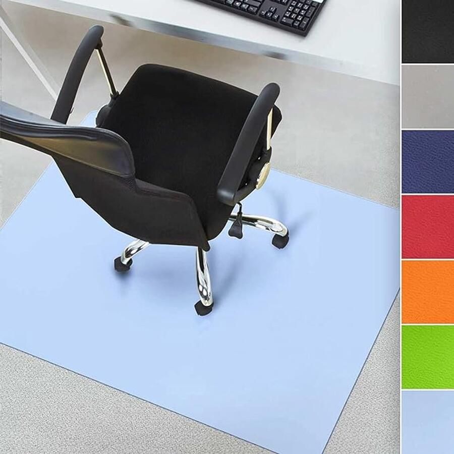 Floordirekt Vloerbeschermingsmat Voor Harde Vloeren Gekleurde Onderlegger voor Bureaustoelen Bureaustoelmat Stoelonderlaag Polypropyleen Dikte: 1 9 mm Lichtblauw 114 x 150 cm