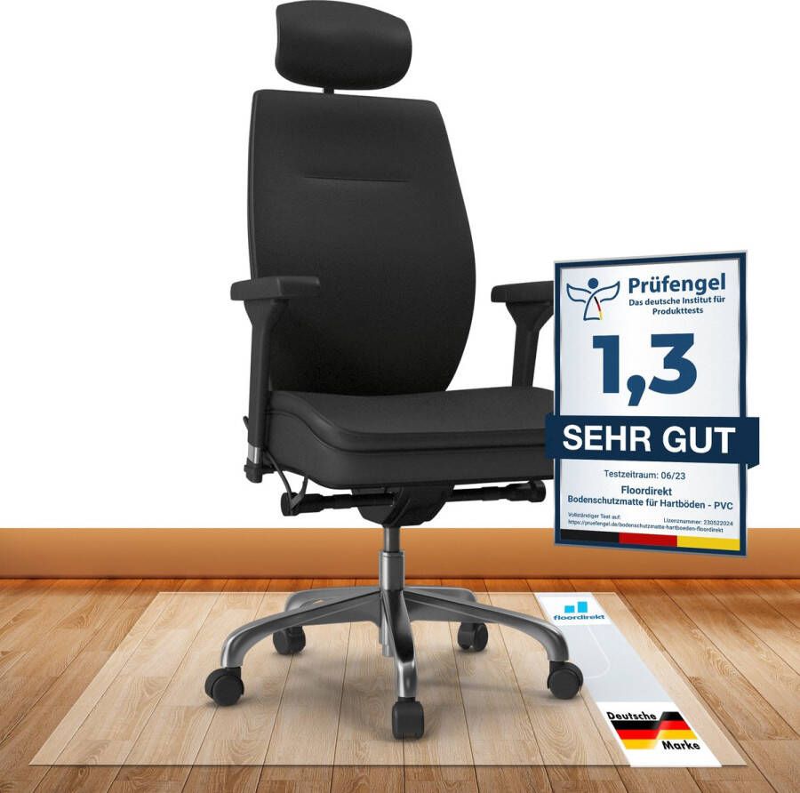 Floordirekt Vloerbeschermer Neo Plus Bureaustoelmat voor harde vloeren Geluiddempend PVC 200 x 250 cm