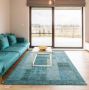 Floorpassion Enzo 33 Prachtig vintage vloerkleed met Turquoise garen - Thumbnail 1