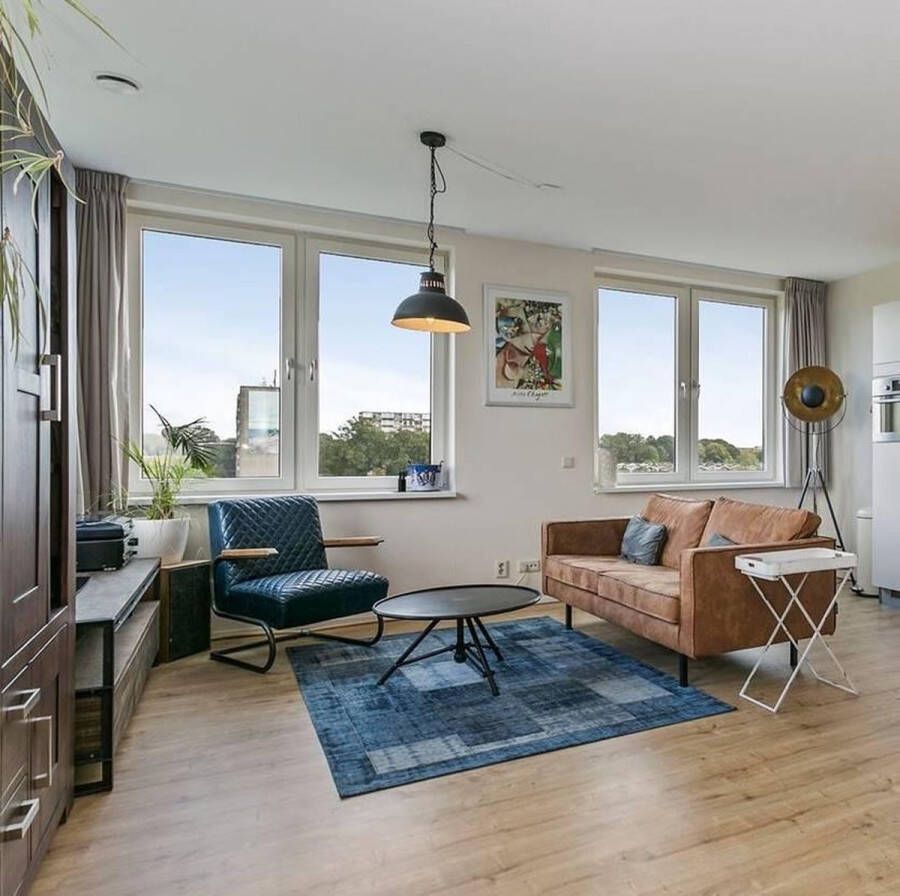 Floorpassion Enzo 36 Prachtig vintage vloerkleed met Donkerblauwe garen