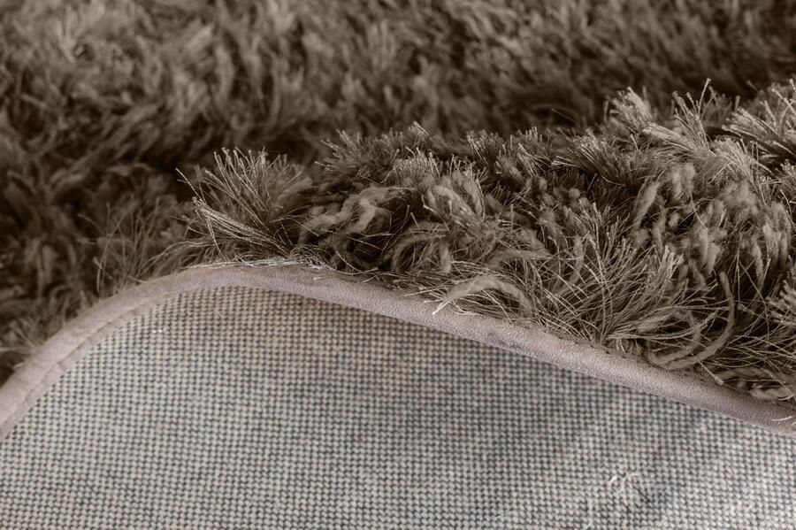 Floorpassion Dime 53- Rond Hoogpolig velours vloerkleed in Platinum Green Grey