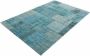 Floorpassion Pognum 33 Uniek vintage vloerkleed in turquoise blauw kleurstelling - Thumbnail 2