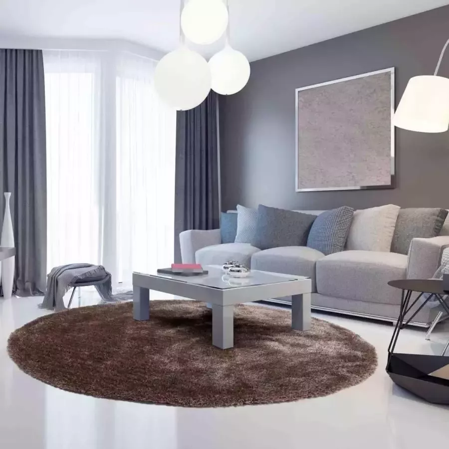 Floorpassion Ross 16 Rond vloerkleed in beige grijs