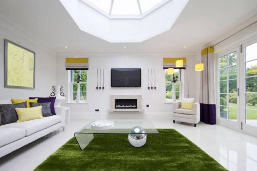 Floorpassion Ross 52 Prachtig hoogpolig ovaal vloerkleed in groene kleursamenstelling