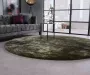 Floorpassion Ross 55 Rond hoogpolig vloerkleed in Antraciet Groene kleurensamenstelling - Thumbnail 5