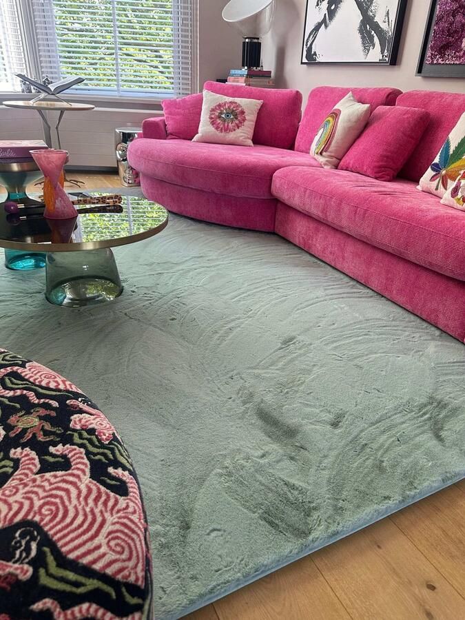 Floorpassion X Fred van Leer Fay zacht hoogpolig vloerkleed in mintgroen 53