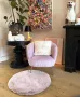 Floorpassion X Fred van Leer Hampton Soft Pink Rond hoogpolig vloerkleed - Thumbnail 1