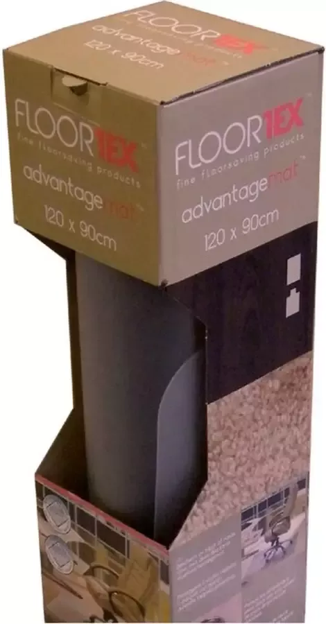 Floortex vloermat voor harde oppervlakken formaat 120 x 90 cm rechthoekig op rol