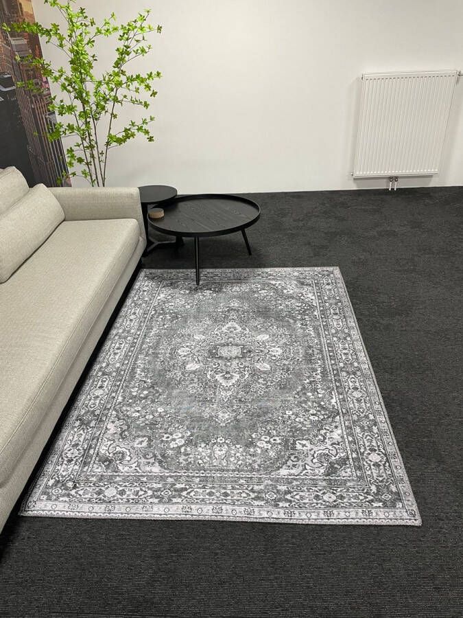 Floortraders Vintage vloerkleed Anthraciet- 140x200