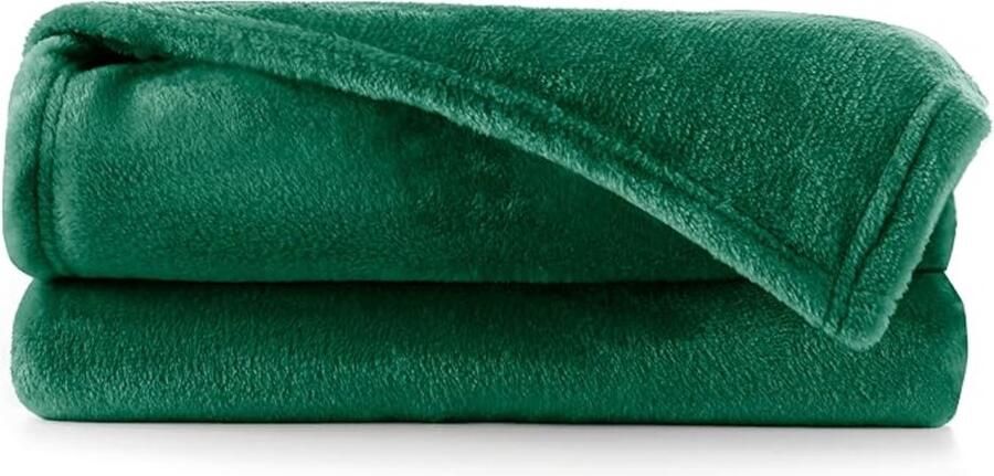 Floraweg Luxe Fleece Deken Ultra Soft and Warm- Flash in Lichtgewicht Pluche Deken voor Slaapbank 2 stuks Herfst Winter en Lente Groen
