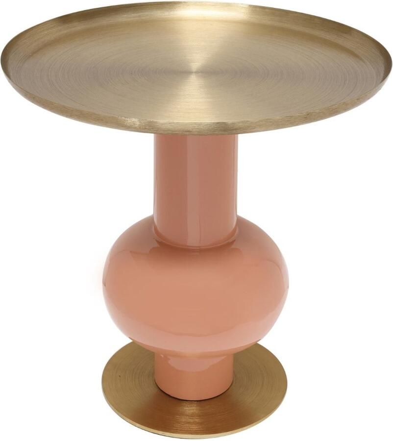 Floraya Bijzettafel Art Deco Perzik Goud 50x50x50 cm 100% metaal Design bijzettafel