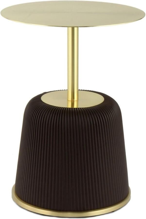 Floraya Bijzettafel Jokai Bruin Goud 40x40x55cm (LxBxH) ook geschikt als salontafel Design