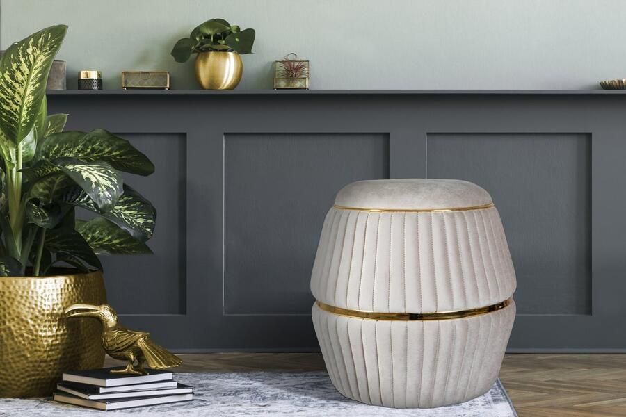 Kayoom Zithocker Kruk Doric trendy look esthetische kleurstelling mooie stiksels comfortabel hoogwaardig onderhoudsvriendelijk in veel ruimtes thuis (1 stuk) - Foto 6