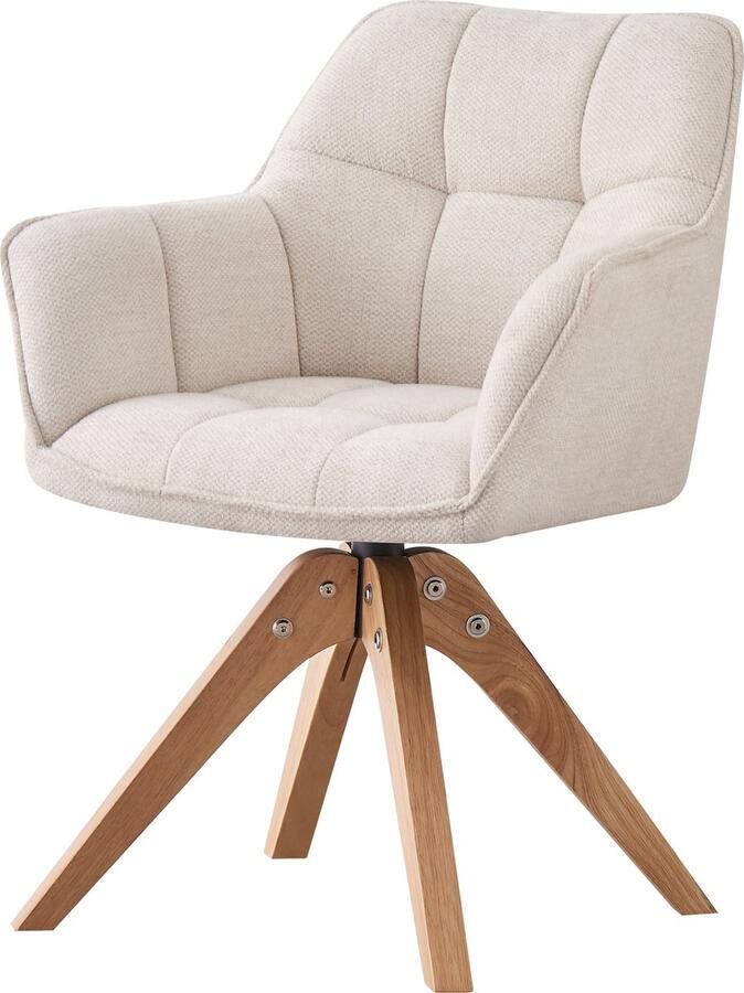 Floraya Eetkamerstoel Dian Creme 61x63x84 cm Maximaal draagvermogen 130KG