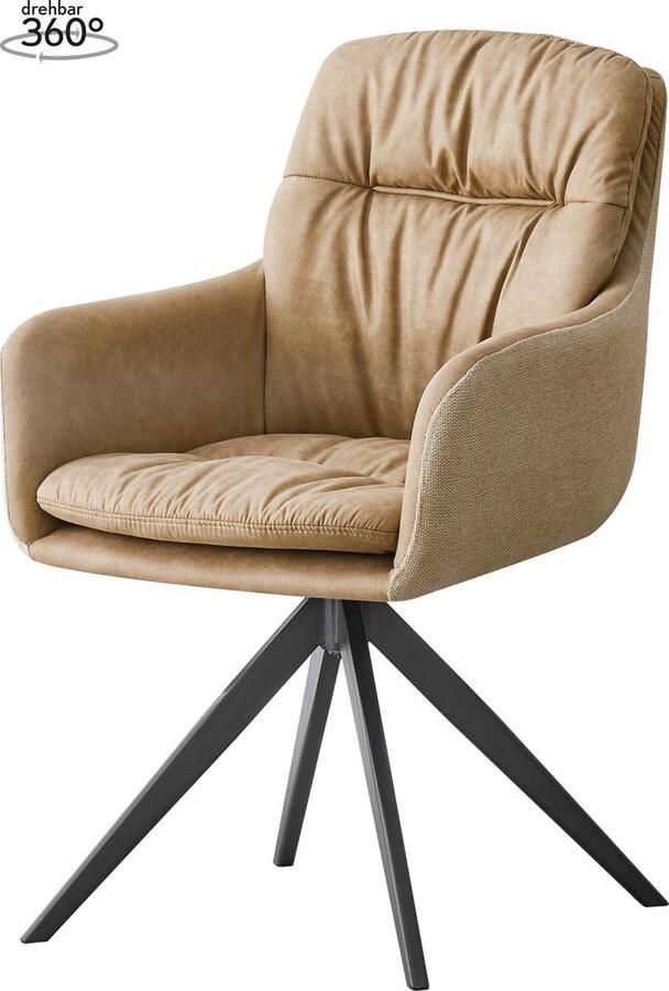 Floraya Eetkamerstoel Dian Taupe Beige 64.5x57x87 cm Maximaal draagvermogen 130KG