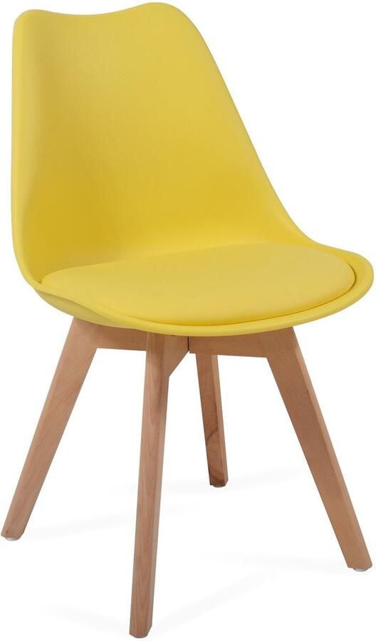 Floraya Scandinavische eetkamerstoelen Set 2 stuks Geel
