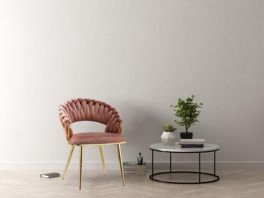 Kayoom Stoel Finesse 125 2-delige set BESTSELLER! Vlechtwerk op de rug (set 2 stuks)