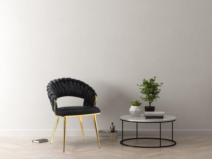 Kayoom Stoel Finesse 125 2-delige set BESTSELLER! Vlechtwerk op de rug (set 2 stuks)