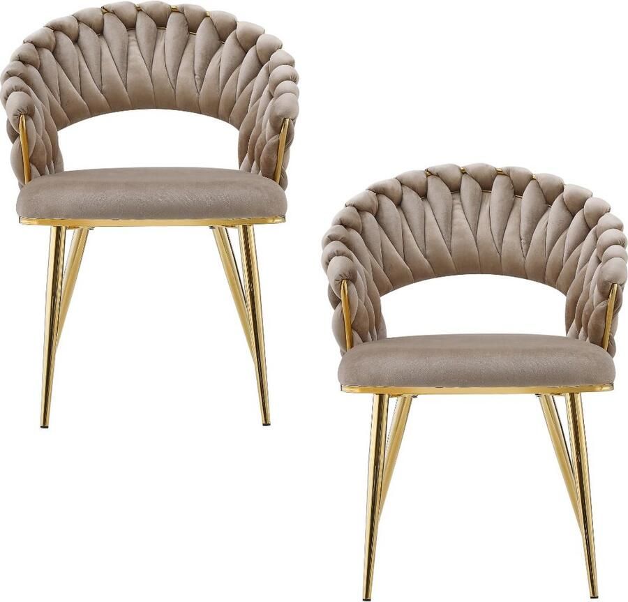 Kayoom Stoel Finesse 125 2-delig set TOPSELLER! 2-delige set trendy vlechtlook comfortabel en stabiel (2 stuks)