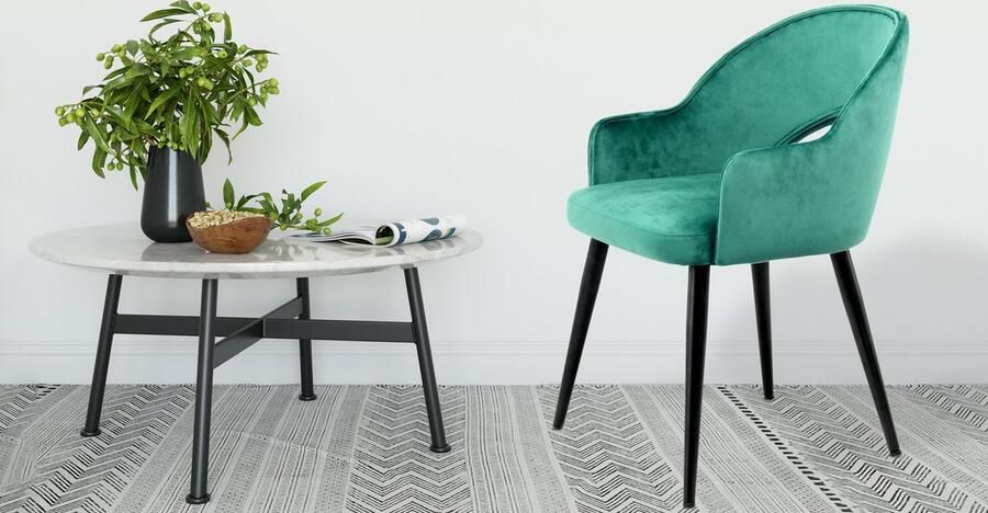 Kayoom Stoel Joris 110 2-delige set effen ontwerp met retro-karakter met armleuning comfortabel halve maan opening in de rugleuning (set 2 stuks) - Foto 7