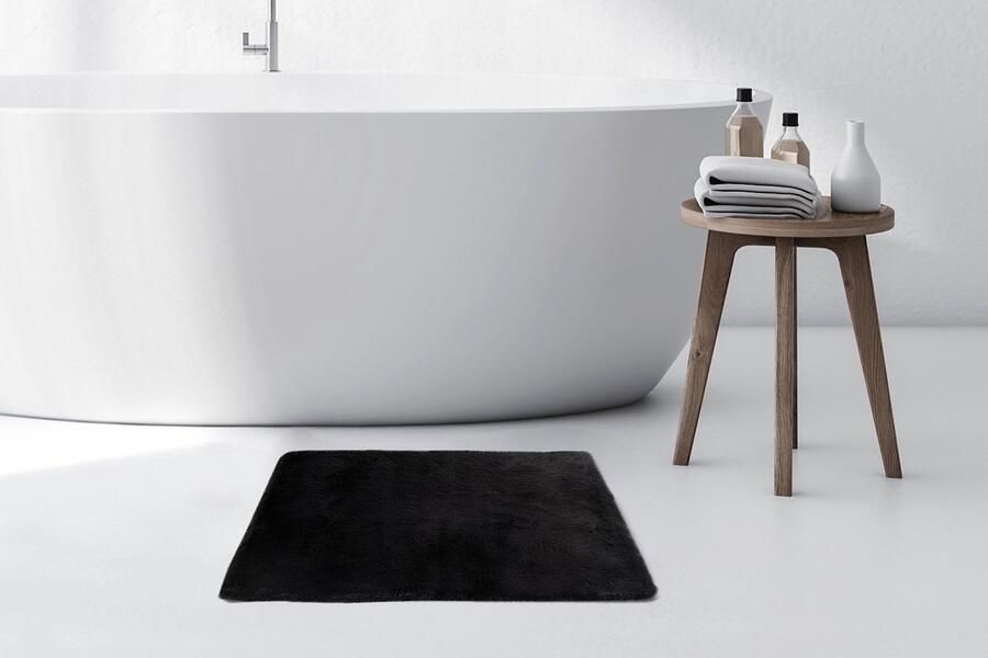 Floraya Vloerkleed Badmat Fluffy Donkergrijs 65x100cm