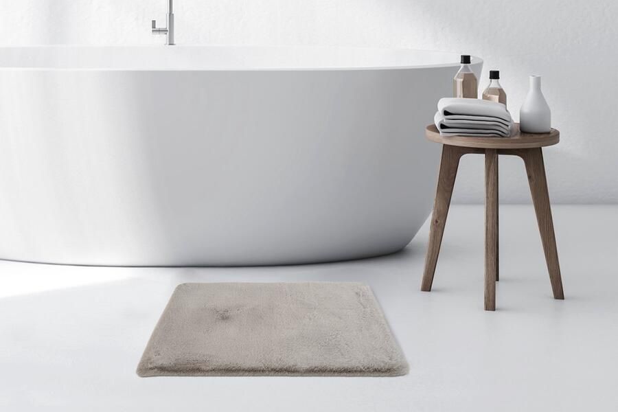 Floraya Vloerkleed Badmat Fluffy Lichtgrijs 40x60cm