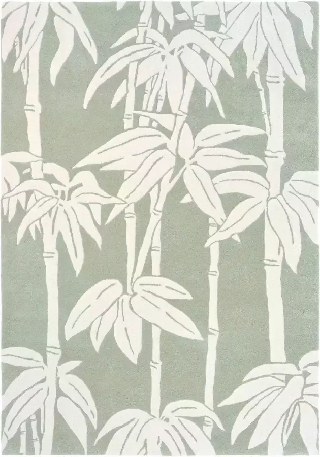 Florence Broadhurst Japanese Bamboo 39507 Vloerkleed 170x240 Rechthoek Laagpolig Tapijt Modern Groen Wit - Foto 2